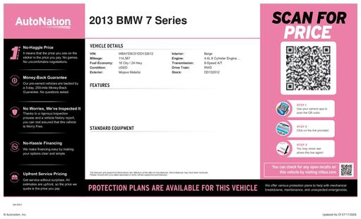 bmw 7 series 2013 WBAYE8C51DD132612 image bmw 7 series 2013 WBAYE8C51DD132612 image